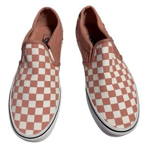 Vans Pink and White Checkered Slip-Ons EUC used once SB11